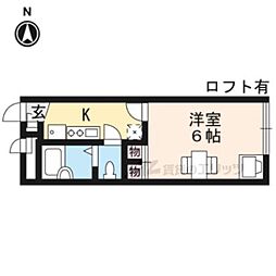 レオパレスポケット 1Kの間取図画像