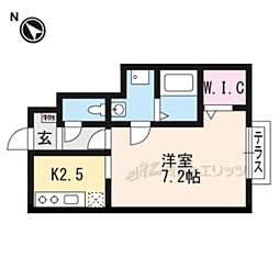 クローバーヒルズ 1Kの間取図画像