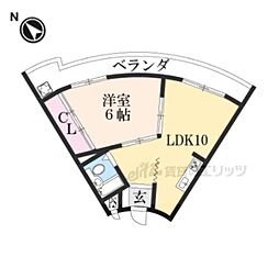 レドンダカサ玉川 1LDKの間取図画像