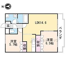 カーサベルデ 2LDKの間取図画像