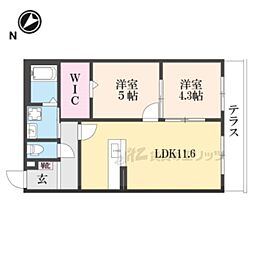 ハートフルマンション神出 2LDKの間取図画像