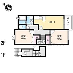 ネオレジデンス 2LDKの間取図画像