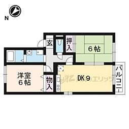 アネックス明星 2LDKの間取図画像