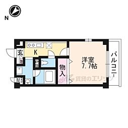 ヴェリテ・ソレイユ 1Kの間取図画像