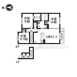 アルブルB棟 3LDKの間取図画像