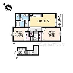 サンパティークメゾン 2LDKの間取図画像