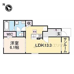 カルムメゾンK・I 1LDKの間取図画像