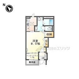 フリージア 1Kの間取図画像
