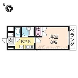 ラ・ルース2 1Kの間取図画像
