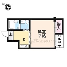 第1ハイツ高樋 1Kの間取図画像