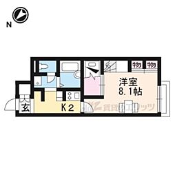 レオパレスサムスライブ 1Kの間取図画像