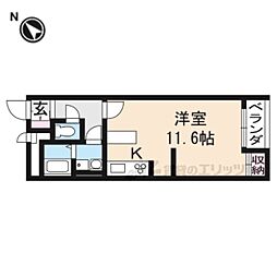 レオネクスト玉水 1Kの間取図画像