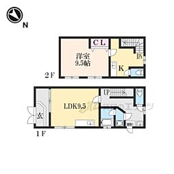 グリーンヒル 1LDKの間取図画像