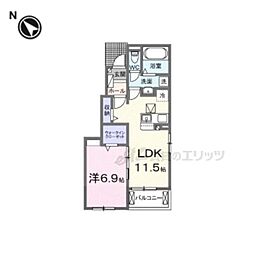 ディアコート秀明IV 1LDKの間取図画像