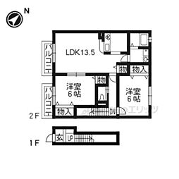 モンソレイユB 2LDKの間取図画像