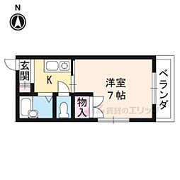 アクティ山一 1Kの間取図画像