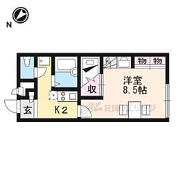 レオパレスカサビエンベニーダ 1Kの間取図画像