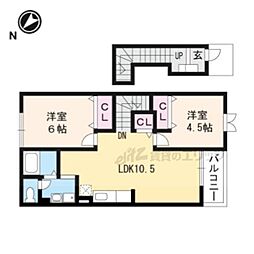 ミニヨンA 2LDKの間取図画像