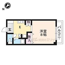 第3ハイツ高樋 1Kの間取図画像