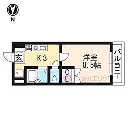カーサ・ソラッツオ 1Kの間取図画像