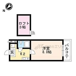 ラ・コート南笠 1Kの間取図画像