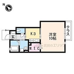 ウエストパレス 1Kの間取図画像