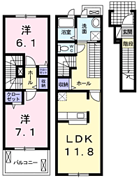 ブランドール 2LDKの間取図画像