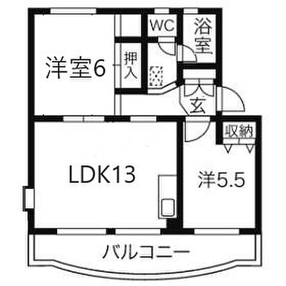 ベルヴェデーレ 205｜神奈川県小田原市国府津(賃貸マンション2LDK・2階・54.09㎡)の写真 その2