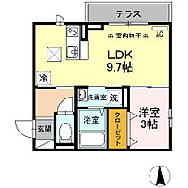 エトーレ・ＤIII 101 ｜ 神奈川県小田原市南鴨宮３丁目（賃貸アパート1LDK・1階・32.80㎡） その2