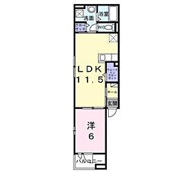 プレールシュメゾン 3階1LDKの間取り