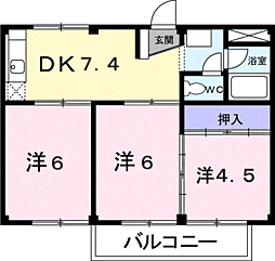 秋山ビル 3DKの間取図画像