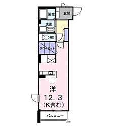 ウエストメゾン ワンルームの間取図画像