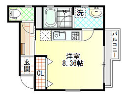 ジ.アパートメントリンガク ワンルームの間取図画像