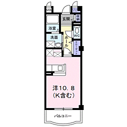 シェーネスベルク ワンルームの間取図画像