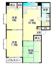 サユリマンション 3LDKの間取図画像