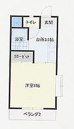 倶楽部ホワイトキャッスル 1DKの間取図画像