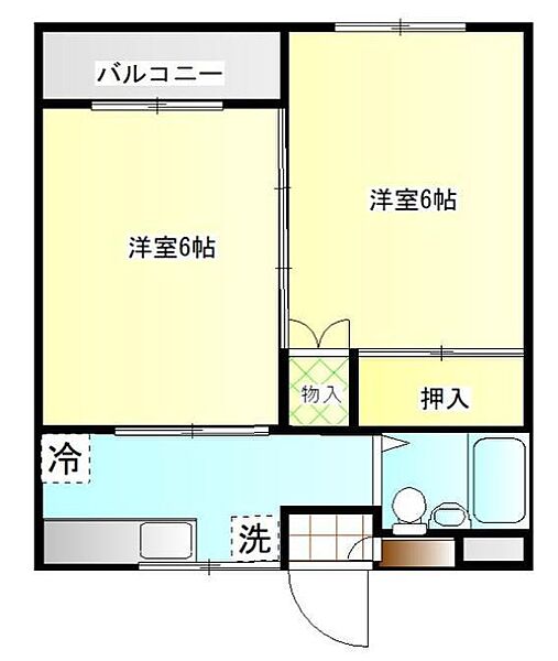 山形県山形市飯田西4丁目(賃貸アパート2K・4階・31.35㎡)の写真 その2