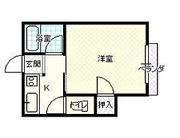 サンコーポ若葉町 1Kの間取図画像