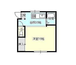 アミューズ71 1Kの間取図画像
