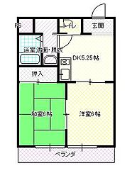ロジュマンあかね 2DKの間取図画像