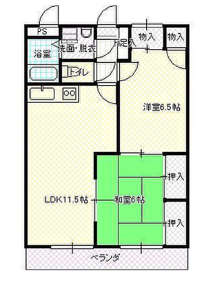 山形県山形市飯田西5丁目(賃貸マンション2LDK・4階・47.10㎡)の写真 その2