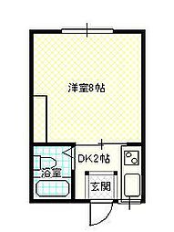 パーソナルコーポ峰田C 1Kの間取図画像