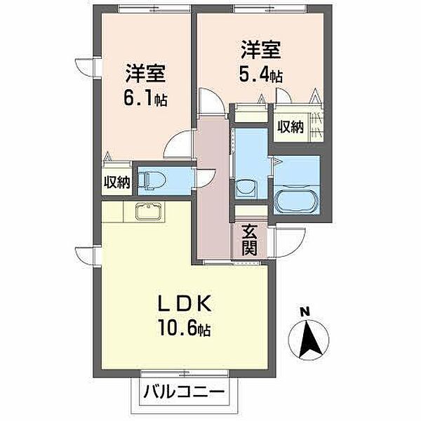 山形県山形市飯田3丁目(賃貸アパート2LDK・1階・51.70㎡)の写真 その2