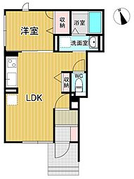 JR奥羽本線 山形駅 小白川二丁目下車 徒歩2分の賃貸アパート 1階1LDKの間取り