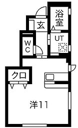JR奥羽本線 茂吉記念館前駅 大石下車 徒歩3分の賃貸アパート 1階1Kの間取り