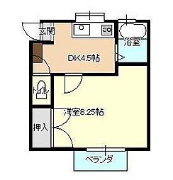 メゾン・ド・アミ 1DKの間取図画像