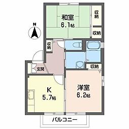 エスパスヴェールA 2Kの間取図画像