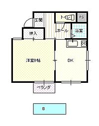 コーポ富 1DKの間取図画像