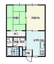 ハイツ松見 2DKの間取図画像