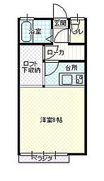 フィオーレさくらだ 1Kの間取図画像